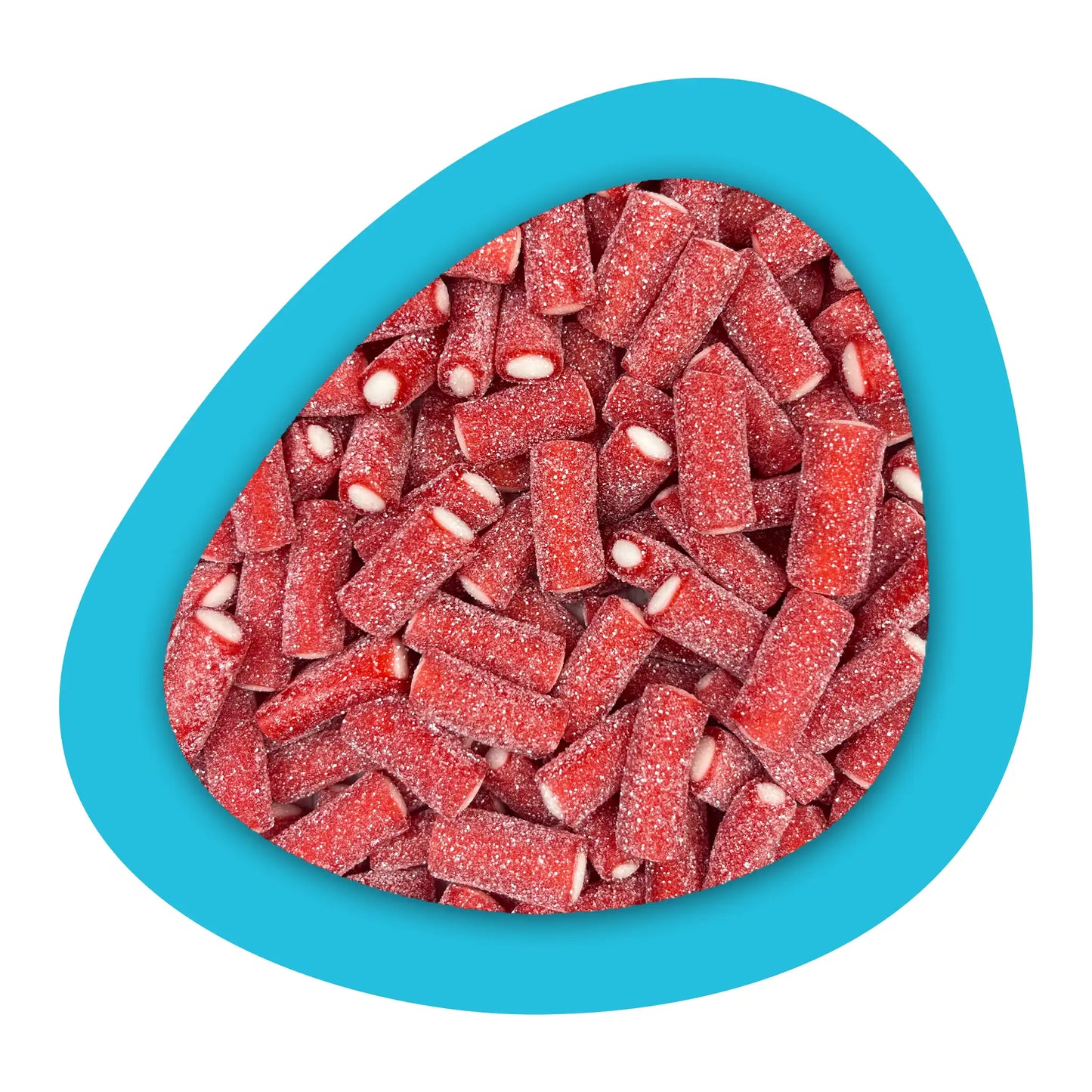 Bâtonnets fraise Haribo dans un mix de bonbons
