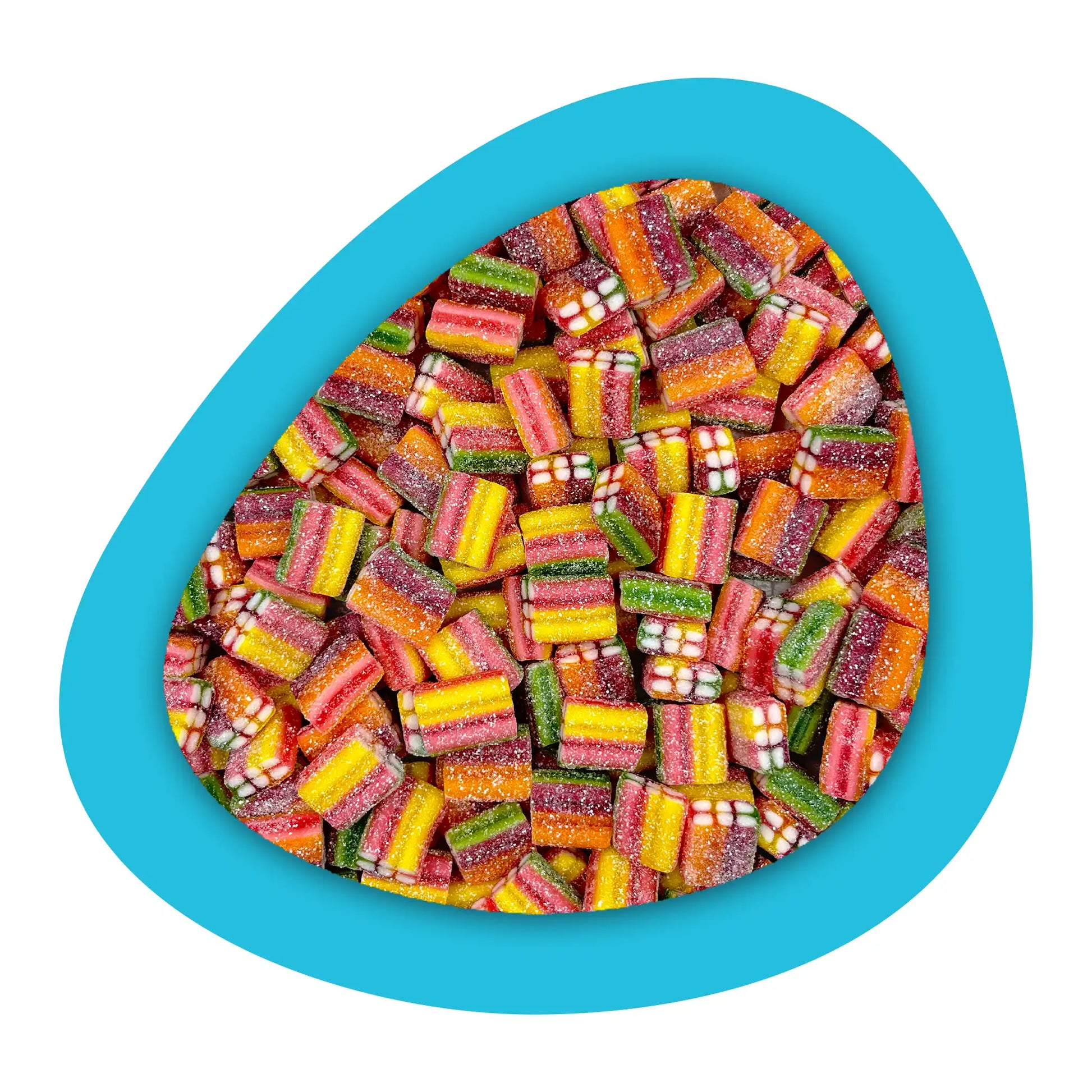 Assortiment de bonbons pixel arc-en-ciel Haribo pour candy bar