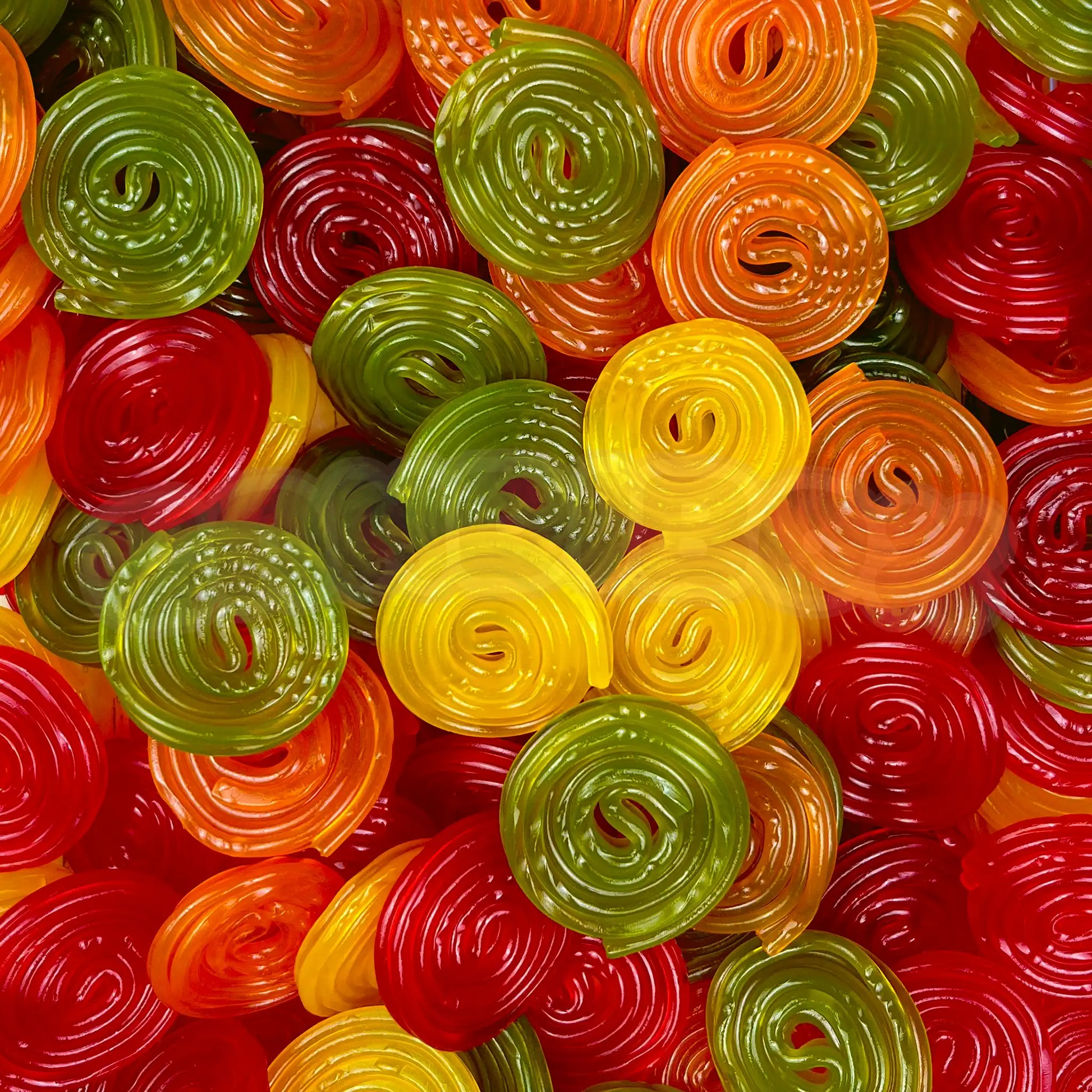 Bonbons Haribo Rotella Fruits en spirales multicolores lisses