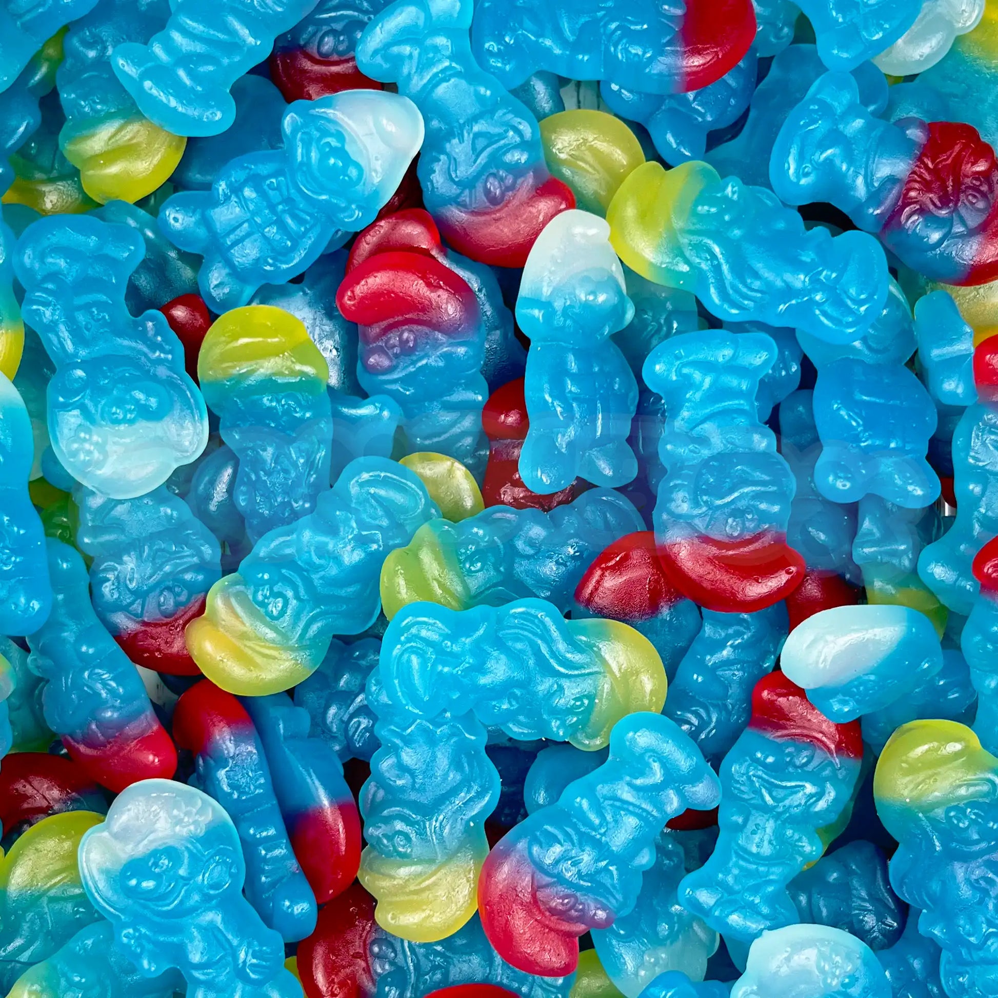 Bonbons Haribo Schtroumpfs belges bleus gélifiés en vrac