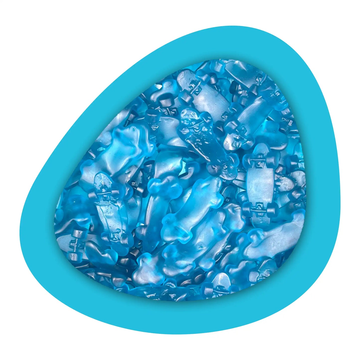 Bonbons Haribo Skaters Blue en forme de skateboard