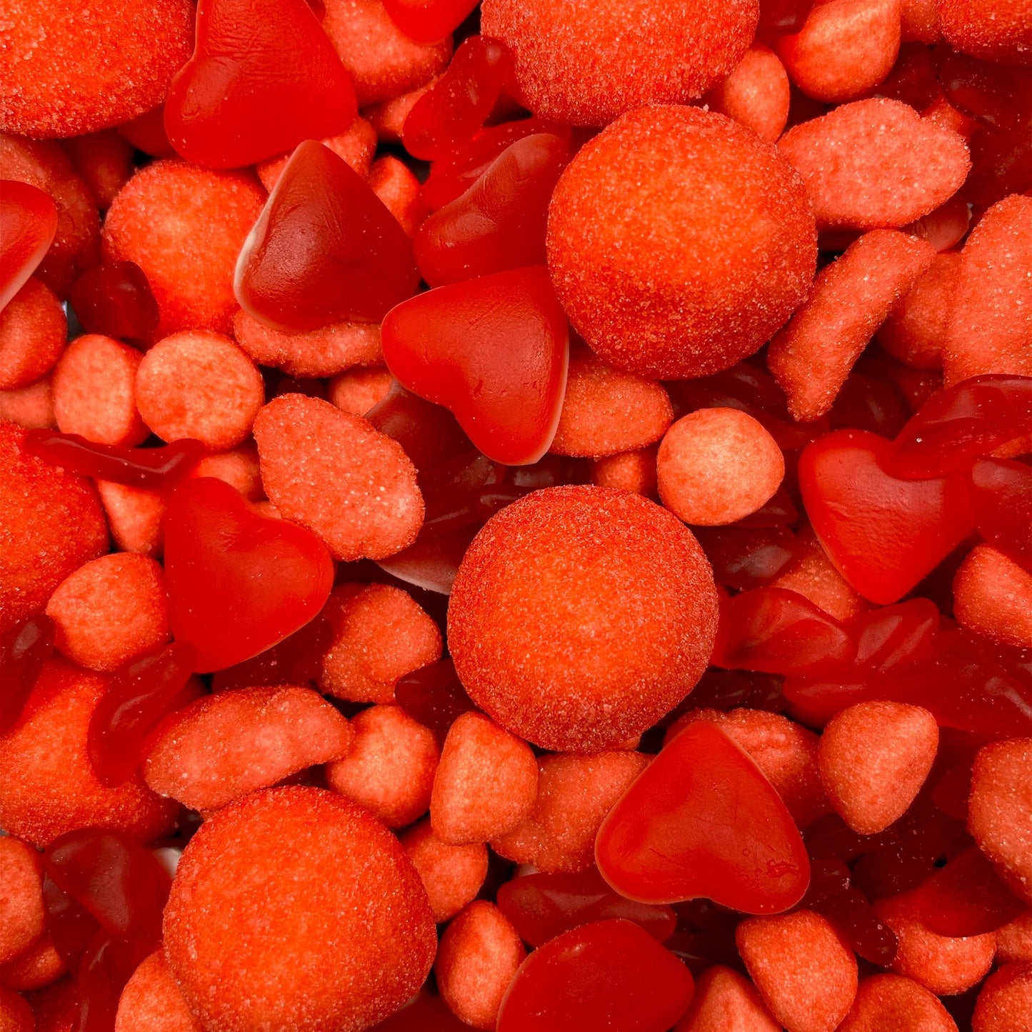 Mix rouge avec bonbons fruités et colorés. Bonbons rouge pour fêtes et événements à thème.