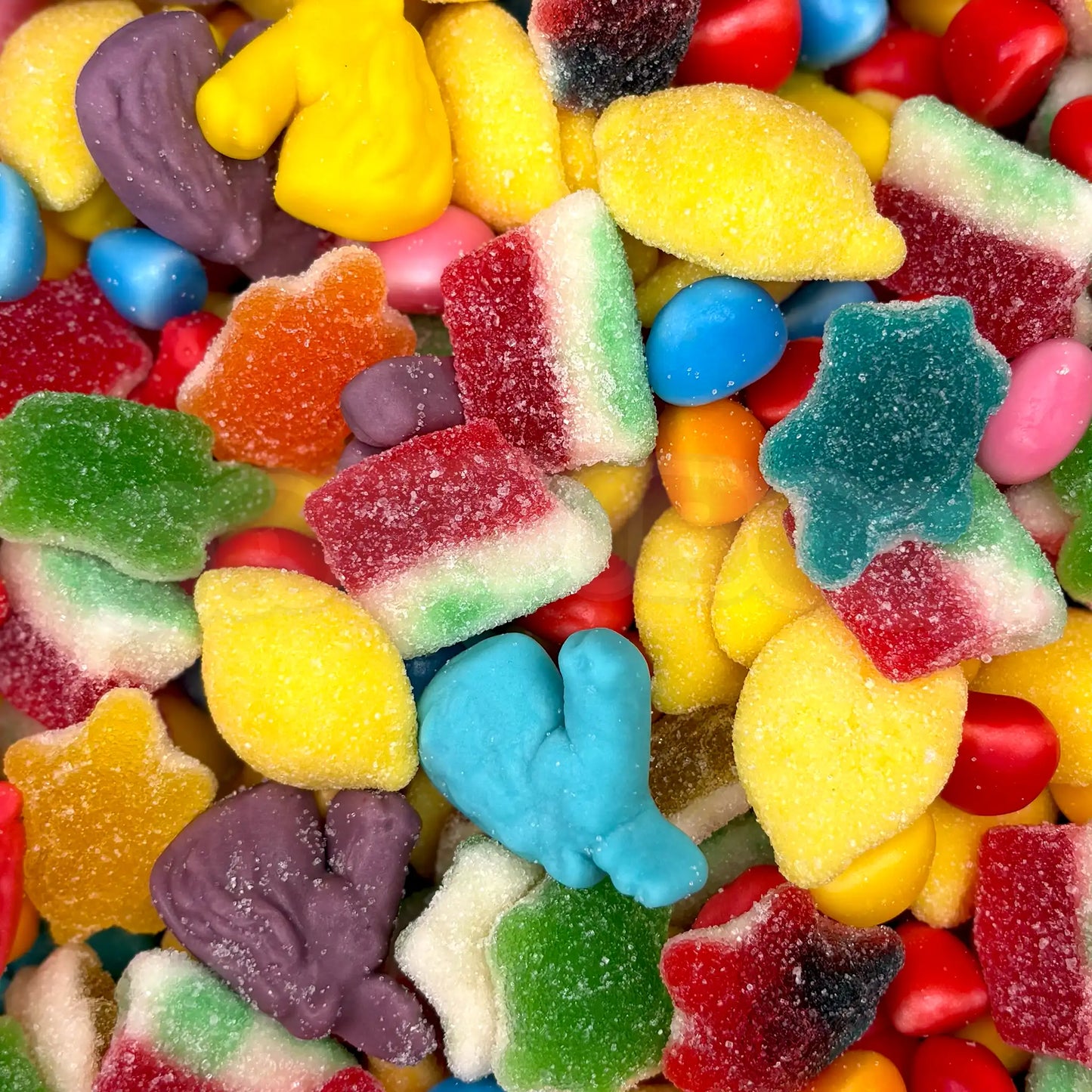 Assortiment coloré de bonbons gélifiés et acidulés Candibox