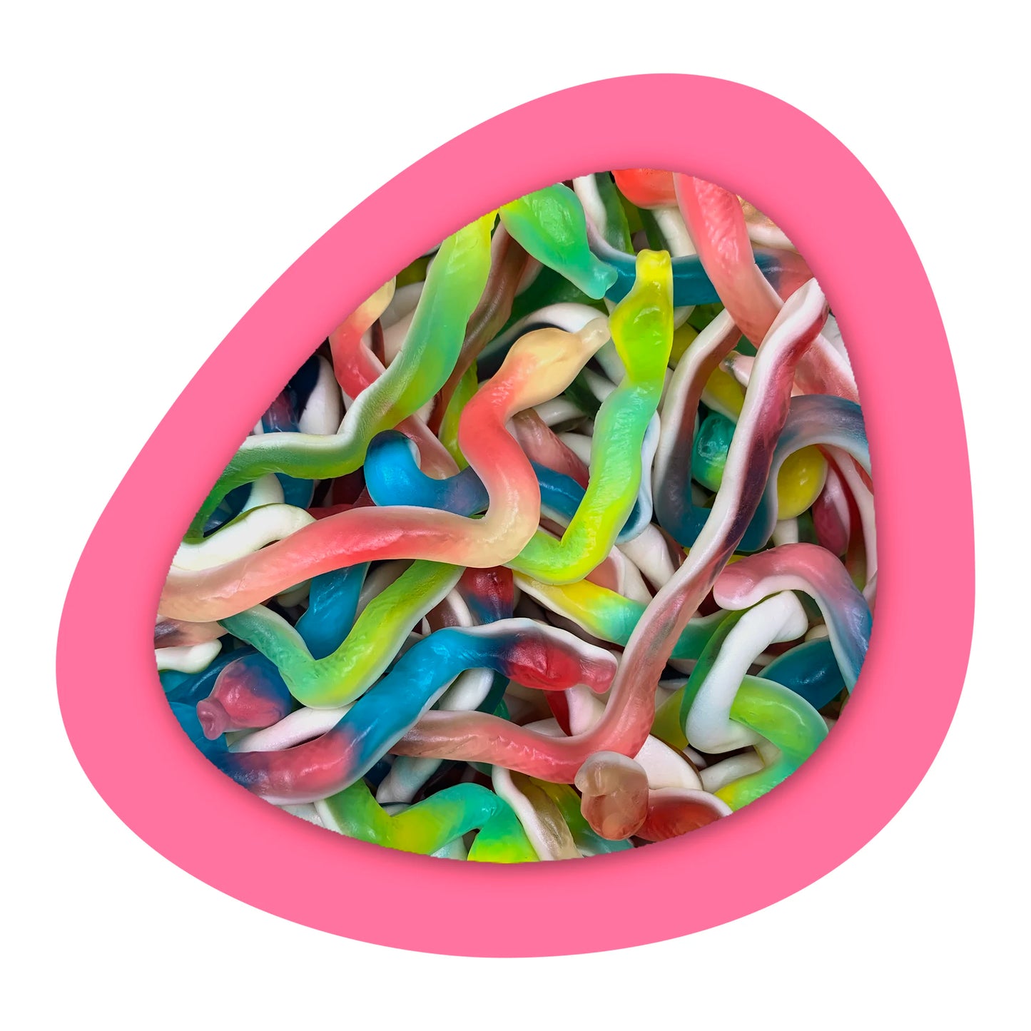 Bonbon gélifié lisse en forme de serpent et au goût fruité
