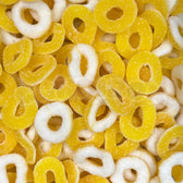 Anneaux jaunes gélifiés au citron acidulé