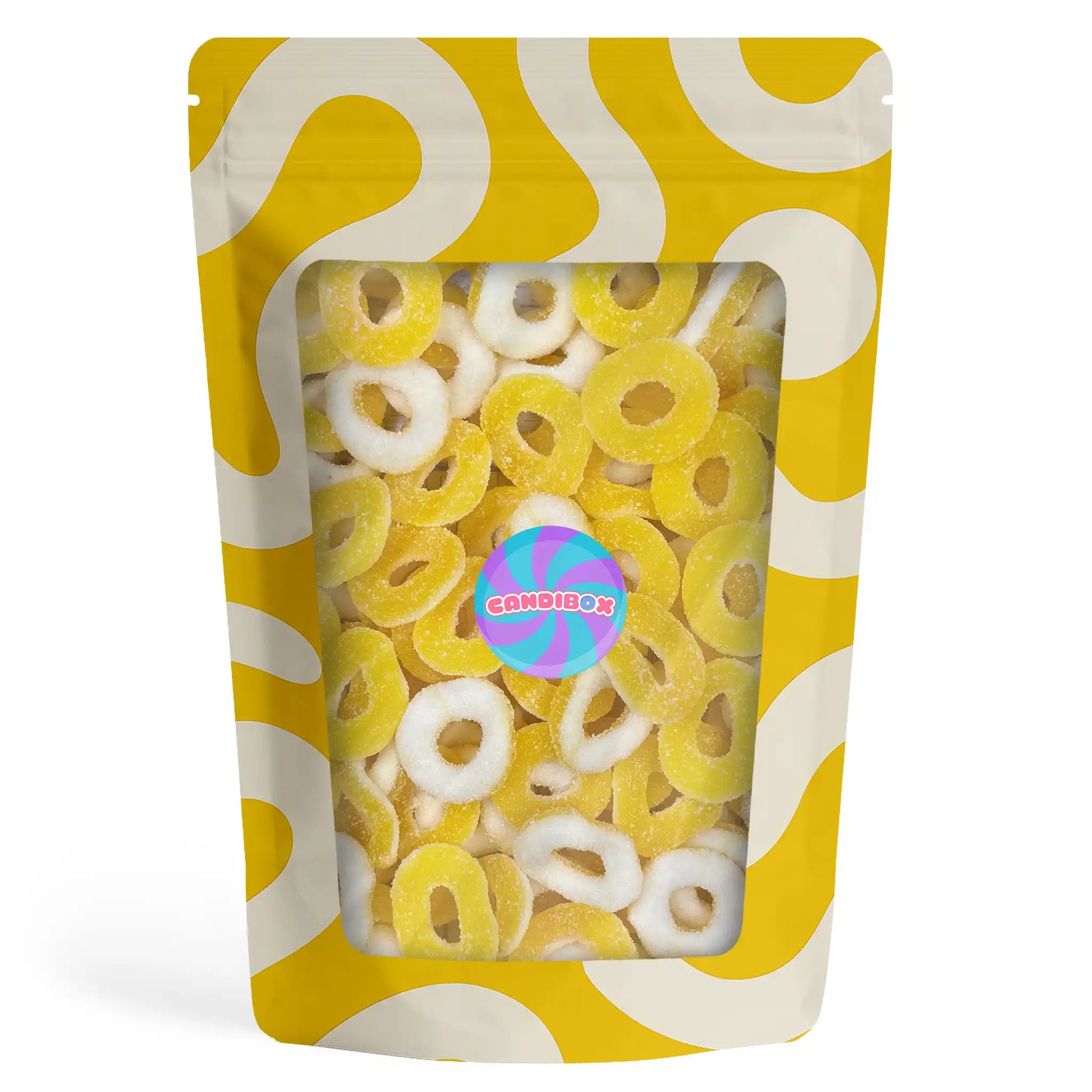 Sachet de bonbons citrons en forme d'anneaux