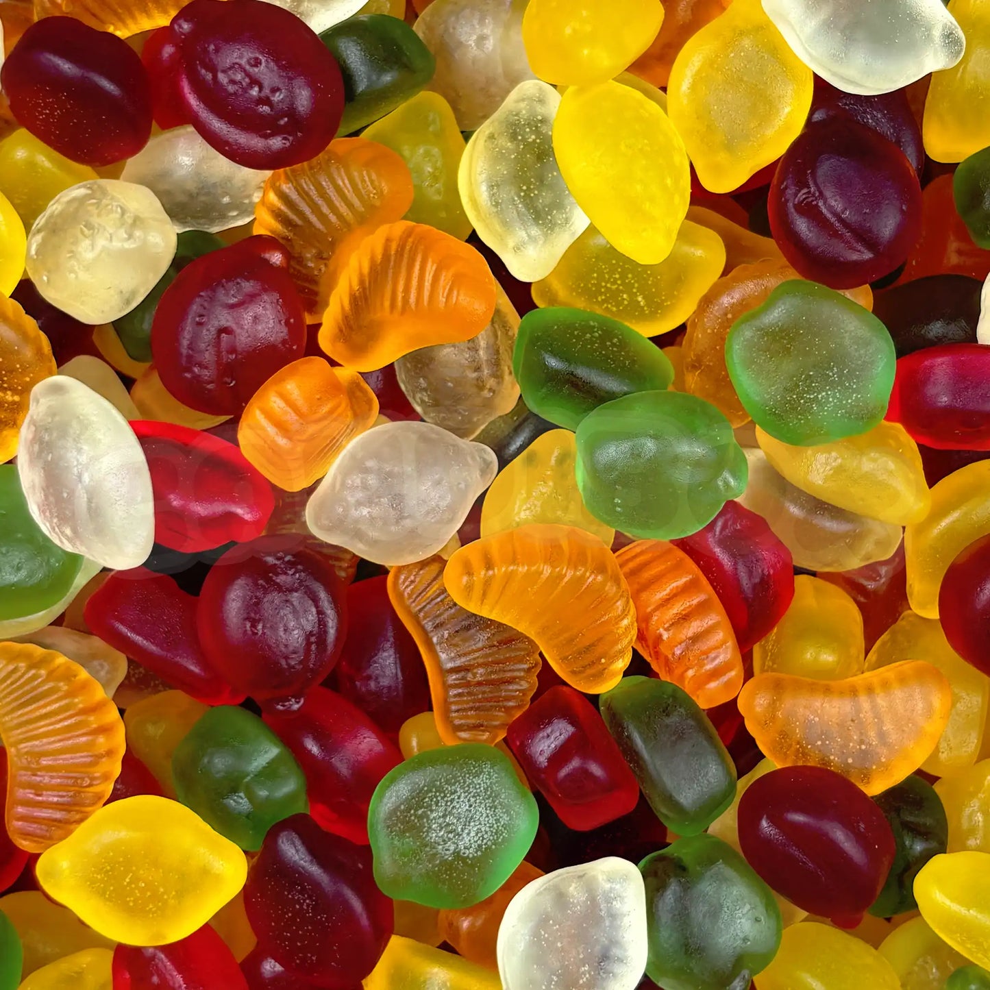 Vue rapprochée de bonbons Frisia fruits sans sucre