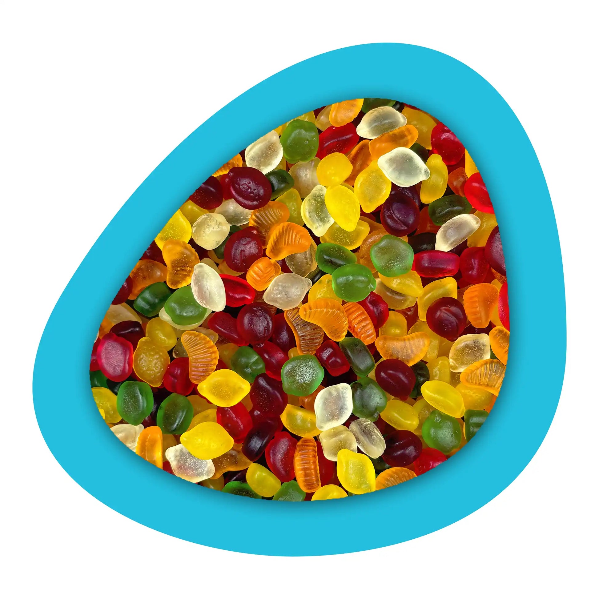 Mélange de bonbons sans sucre aux fruits variés