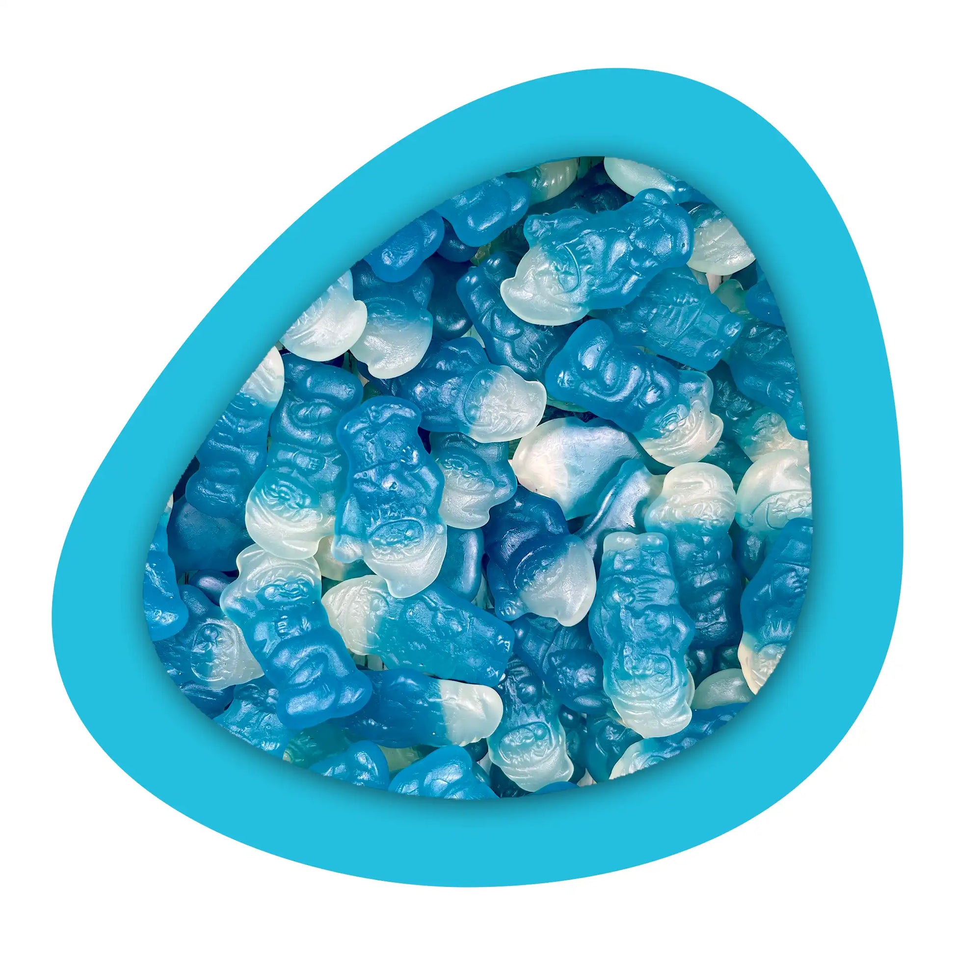 Détail de bonbons gélifiés en forme de nains