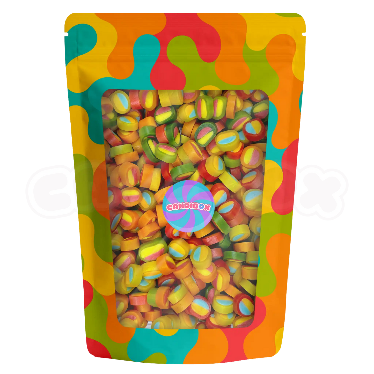 Mélange de bonbons fruités en forme de tubes Haribo