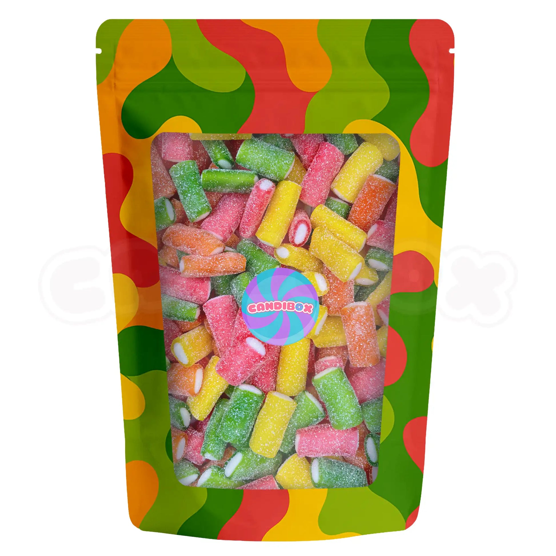 Bonbons tubes acidulés Haribo multicolores