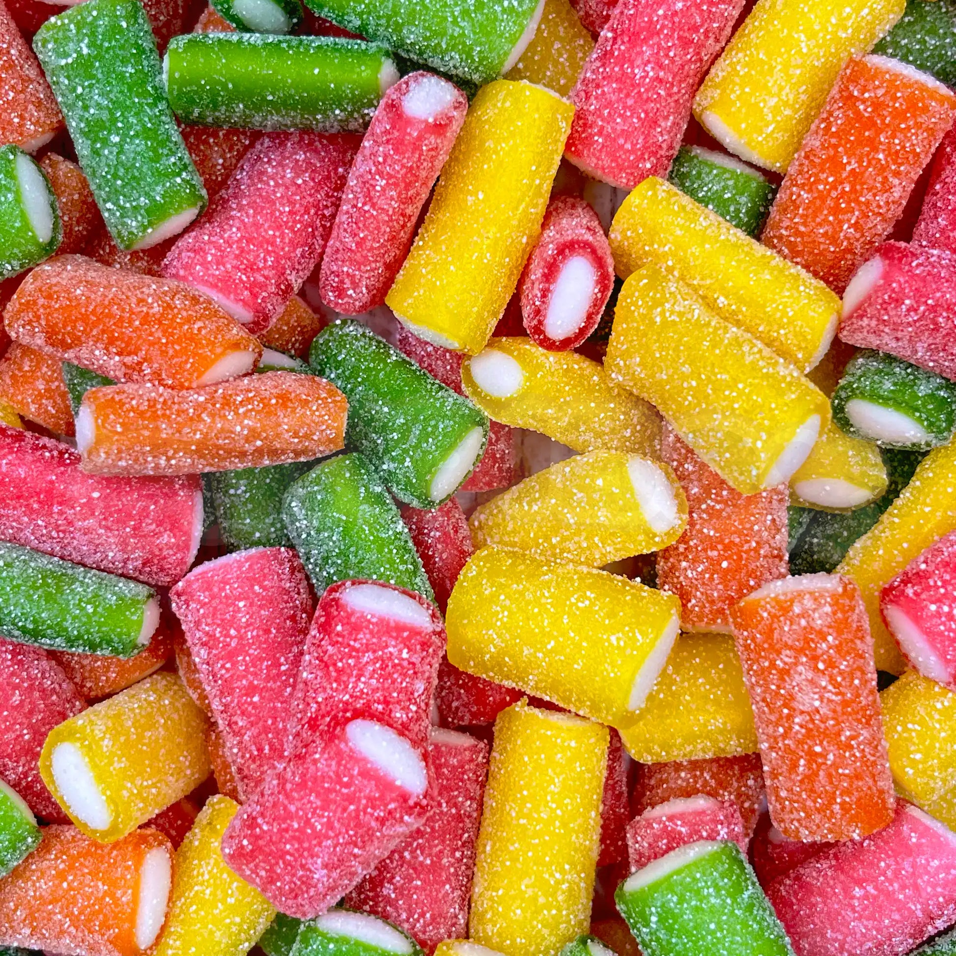 Haribo Rainbow Pik vus de près avec texture moelleuse