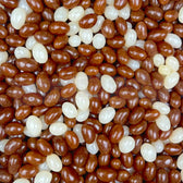 Bonbons jelly beans cola en vrac marron et blanc