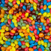 Bonbons Jelly Beans multicolores en vrac – vue de dessus