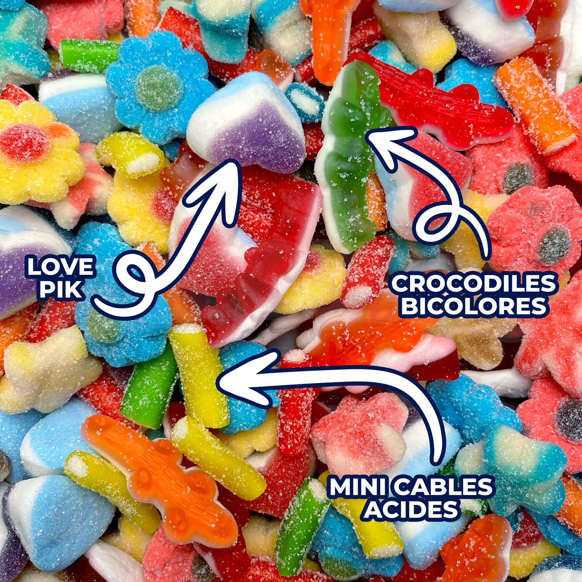 mix de bonbons haribo et autres